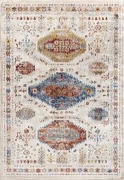 Dynamic Rugs FALCON 6804-999 Ivory and Grey and Blue and Red and Gold